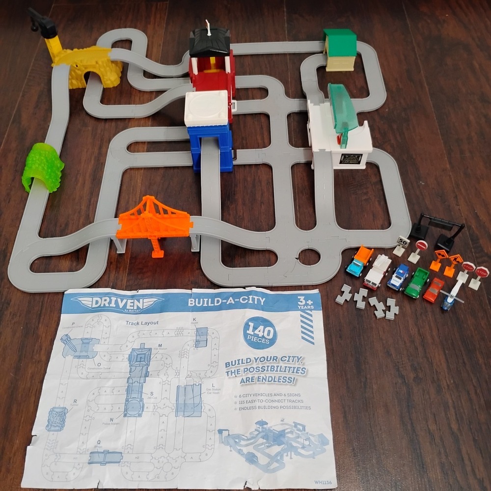 DRIVEN Battat Build-A-City Micro Machine Compatible 6 Vehicles Emergency Track